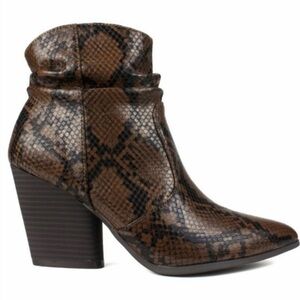 Seven Dials Halsey Bootie’s Snake Print Brown Slouch Western 7 Rodeo Streetwear